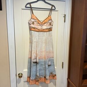 ❤️🔥CLEARANCE ❤️🔥 NWOT Zimmermann Nautical-Themed Linen Midi Dress, Size AU 2